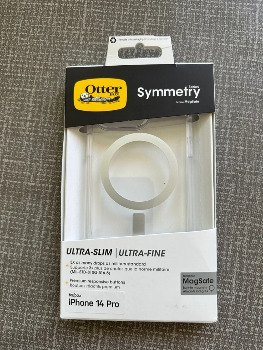 OtterBox Symmetry Series Clear MagSafe Case with White Ring